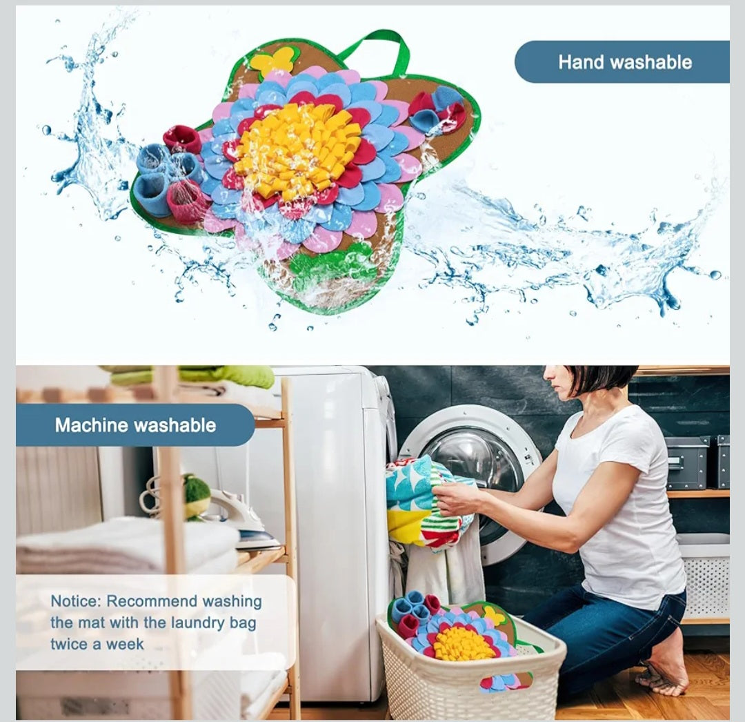 Ankilo Snuffle Mat for Dogs 20*20 Interactive Foraging Puzzle Blanket Dog Feeding Mat with Non-Slip Bottom Foldable Pet Snuffle Mat for Sniffing Slow Feeding and Stress Release