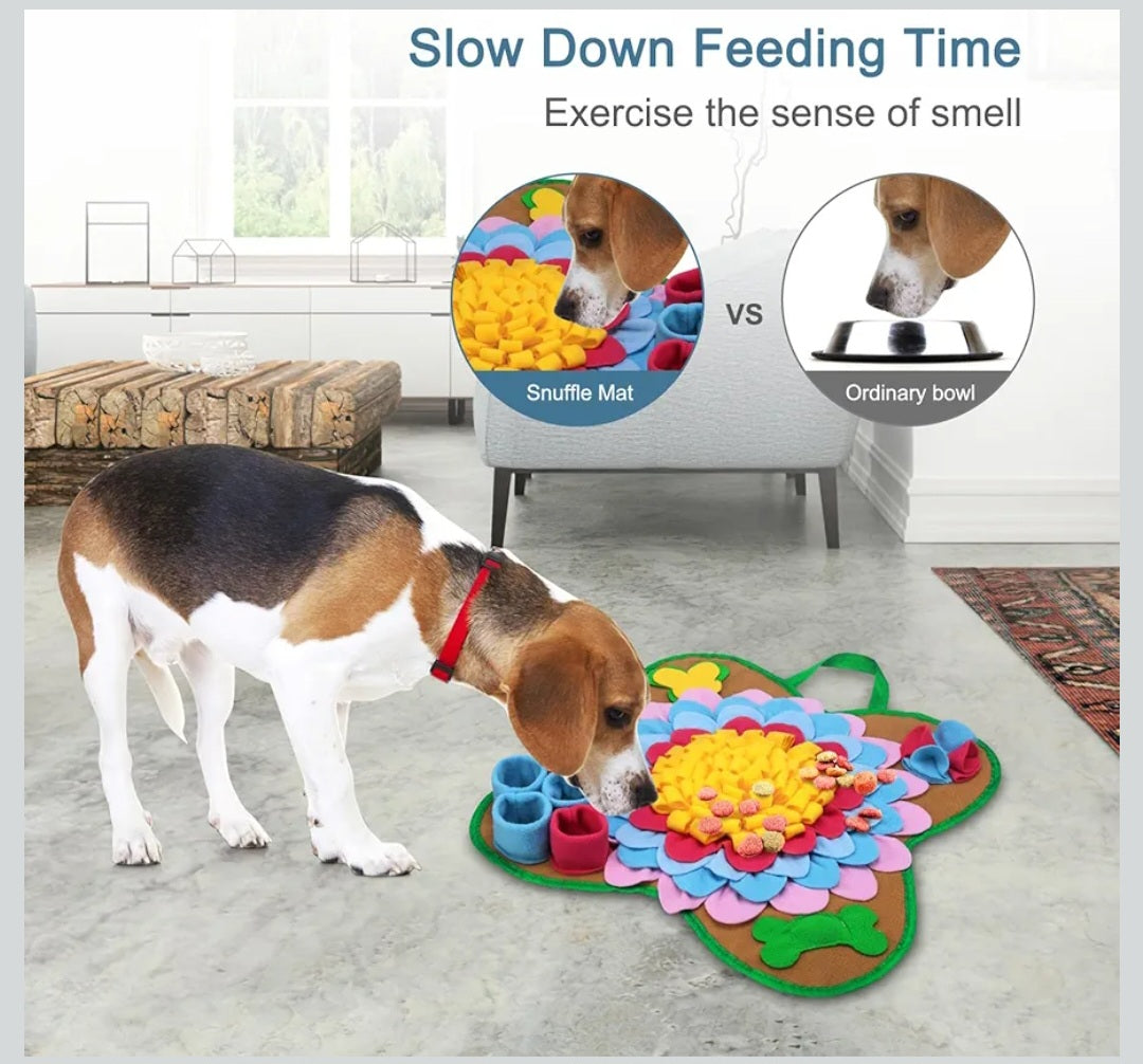Ankilo Snuffle Mat for Dogs 20*20 Interactive Foraging Puzzle Blanket Dog Feeding Mat with Non-Slip Bottom Foldable Pet Snuffle Mat for Sniffing Slow Feeding and Stress Release