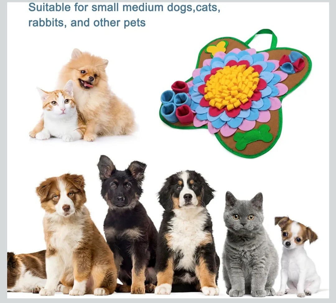 Ankilo Snuffle Mat for Dogs 20*20 Interactive Foraging Puzzle Blanket Dog Feeding Mat with Non-Slip Bottom Foldable Pet Snuffle Mat for Sniffing Slow Feeding and Stress Release