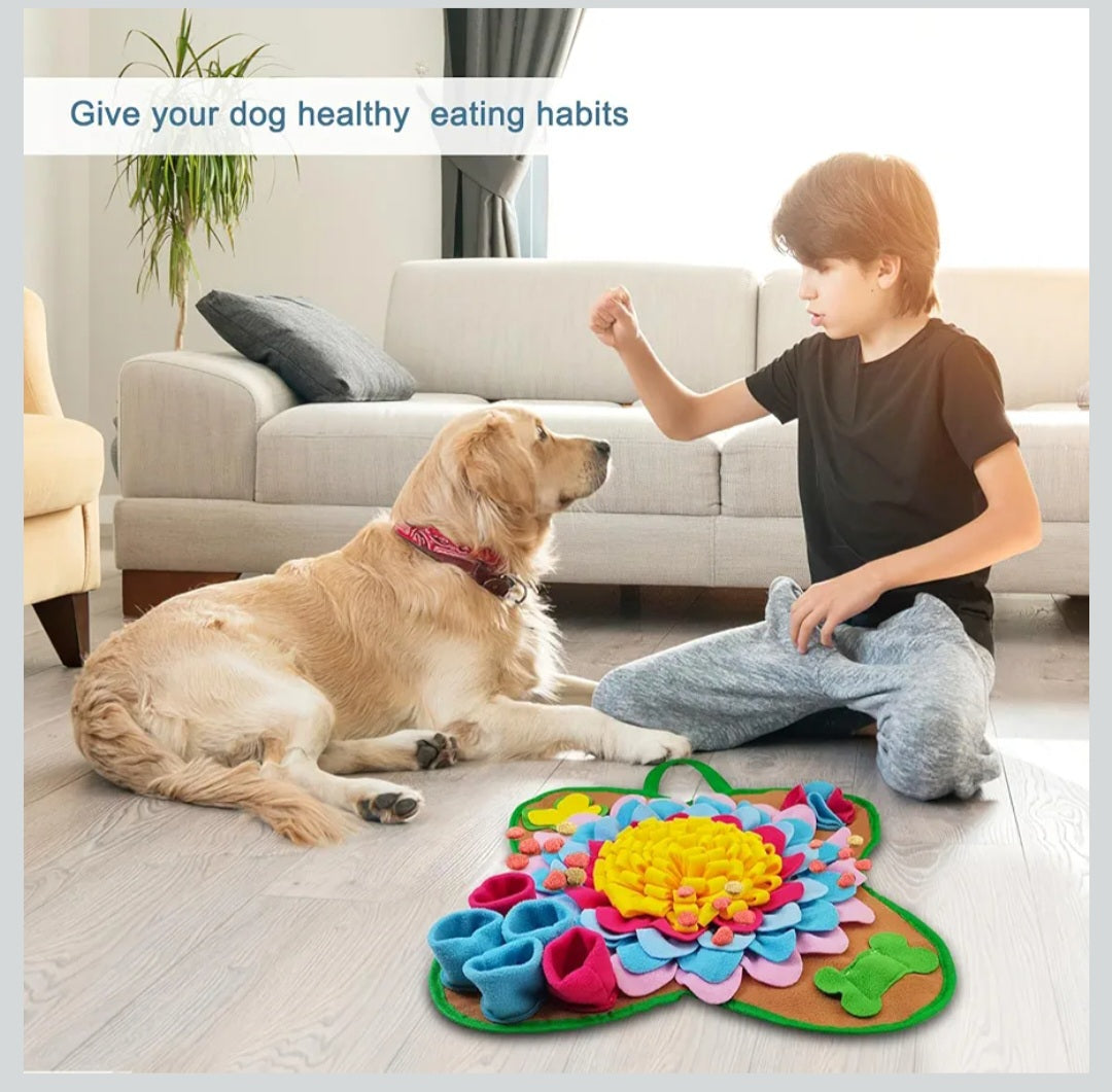 Ankilo Snuffle Mat for Dogs 20*20 Interactive Foraging Puzzle Blanket Dog Feeding Mat with Non-Slip Bottom Foldable Pet Snuffle Mat for Sniffing Slow Feeding and Stress Release